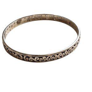 Vintage Engraved Brighton Bangle Bracelet 2.5" Diameter Made In USA